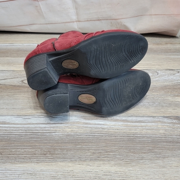 Red Leather boots by Earth Origin comfort Women's Size 7 M red - Picture 9 of 12